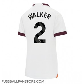 Manchester City Kyle Walker #2 Replik Auswärtstrikot Damen 2023-24 Kurzarm